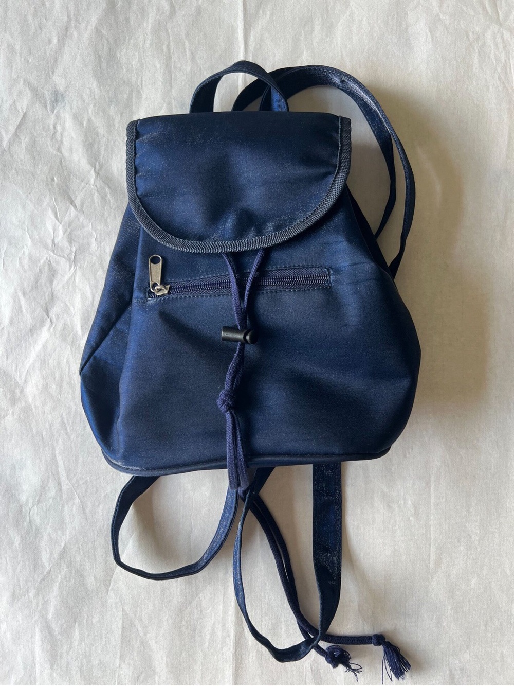Women's Navy Drawstring Backpack
